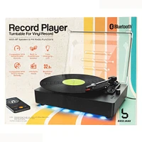 LED record player with bluetooth® speaker & radio