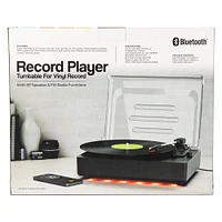 LED record player with bluetooth® speaker & radio