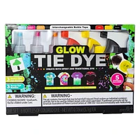 glow tie dye kit with 6 colored dyes