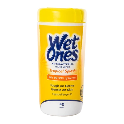 wet ones® tropical splash antibacterial hand wipes 40-count