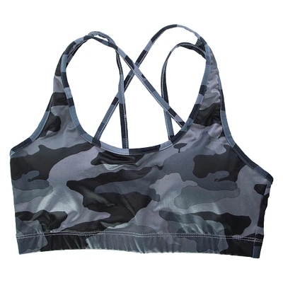 camo strappy sports bra