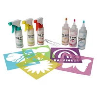 tie dye kit with 6 dyes & stencils