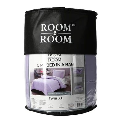 twin XL bed-in-a-bag comforter & sheet set 5-piece