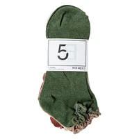 ladies lettuce edge quarter crew socks 5-pack