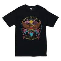 'iron wheels custom company' skeleton graphic tee