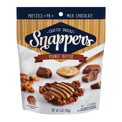 Snappers® Crafted Snacks Pretzels + Peanut Butter + Milk Chocolate 6oz