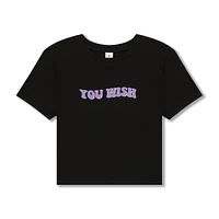 'you wish' cropped graphic tee