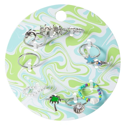 ocean themed rings 10-piece set