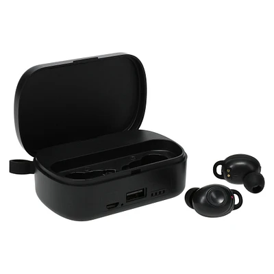 bluetooth® earbuds with solar power bank charging case