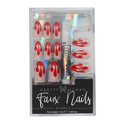 halloween faux nails 24-piece set with nail glue