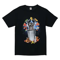 trash racoon graphic tee