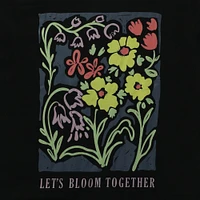 juniors 'let's bloom together' flower art graphic tee