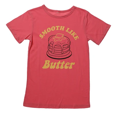 juniors 'smooth like butter' retro graphic tee