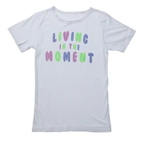 juniors 'living the moment' graphic tee