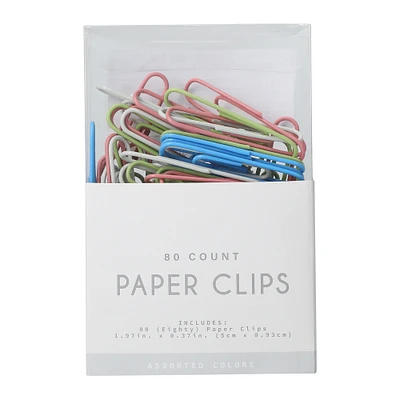 80-count pastel paper clips