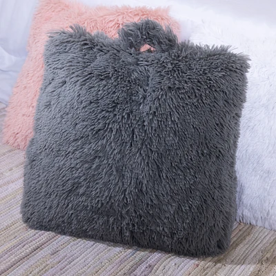 plush wedge pillow with built-in pocket 16in