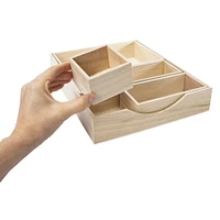 wooden desk organizers 5-piece set