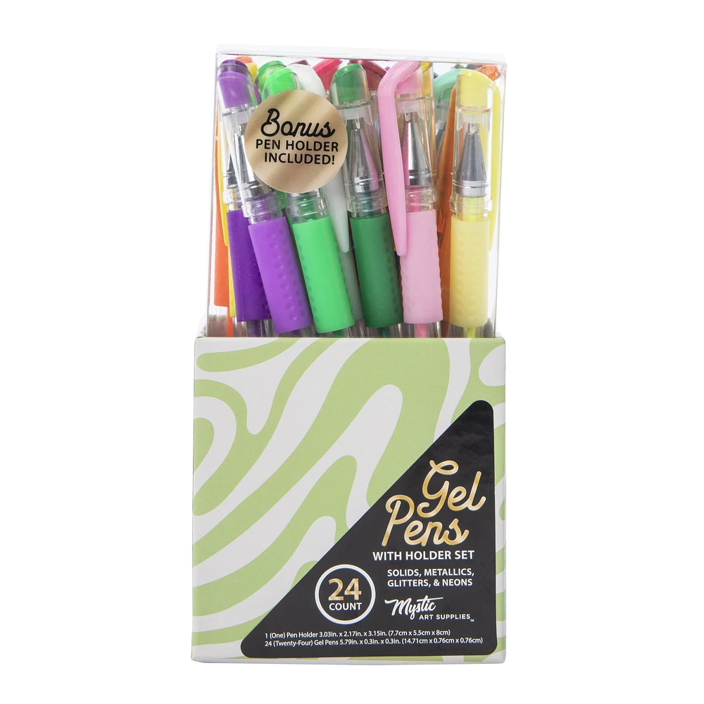 gel pens & holder 24-count