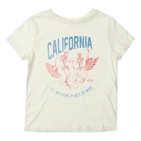 'california' winged skeleton skateboarders graphic tee