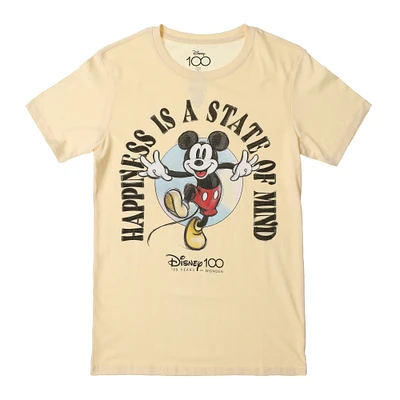 Disney 100 Mickey Mouse ‘happiness is a state of mind’ graphic tee