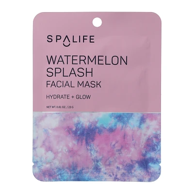 spa life watermelon splash facial mask 0.81oz