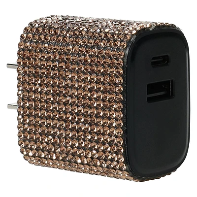 USB-A & USB-C bling dual wall charger 3.1 amp