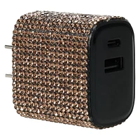 USB-A & USB-C bling dual wall charger 3.1 amp