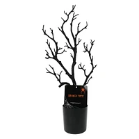 black glitter tree halloween decor