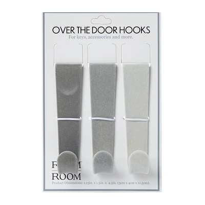 over-the-door flocked hooks 3-count