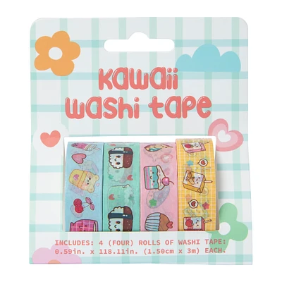 kawaii washi tape rolls 4-count