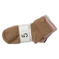 ladies white turn-cuff quarter crew socks 5-pack