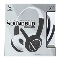 soundbud kid-safe wired headphones with boom mic