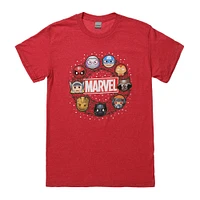 Marvel kawaii faces graphic tee