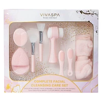 vivaspa complete facial cleansing care 8-piece set