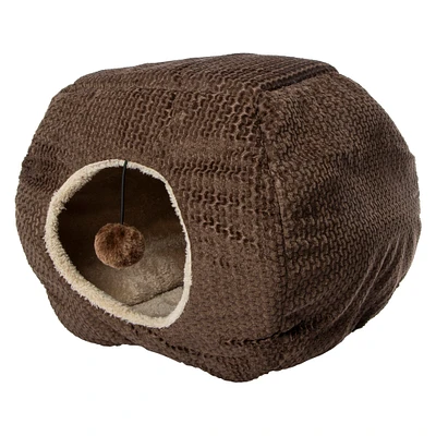 2-in-1 pop-up cat bed & hut