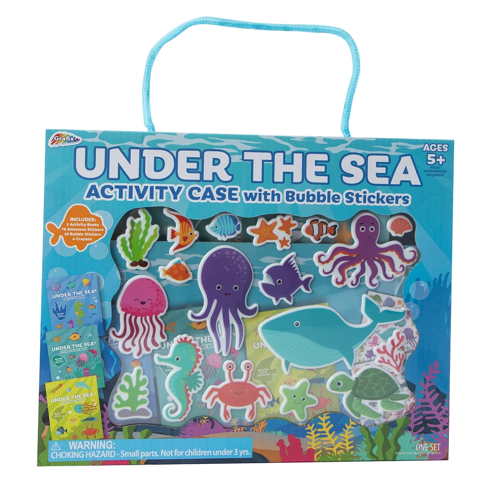 under the sea activity case with bubble stickers