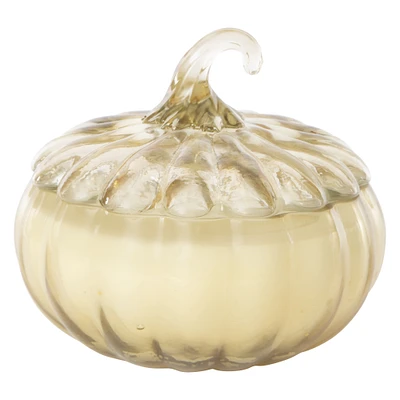 glass pumpkin candle