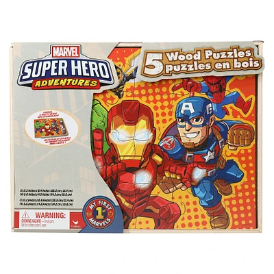 marvel® super hero adventures 5 wood puzzles set