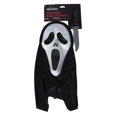 ghost face mask & knife costume set