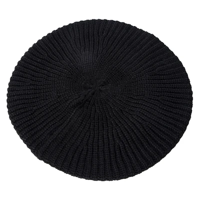 ribbed knit beret hat