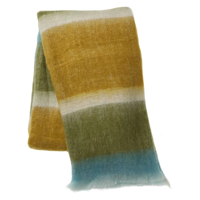 handwoven mohair wool throw blanket 50in x 60in
