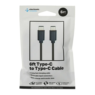 6ft USB-C to 3 amp fast charging cable