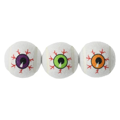 halloween eyeball tennis ball dog toys 3-count