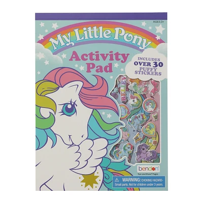 retro my little pony® activity pad with over 30 puffy stickers