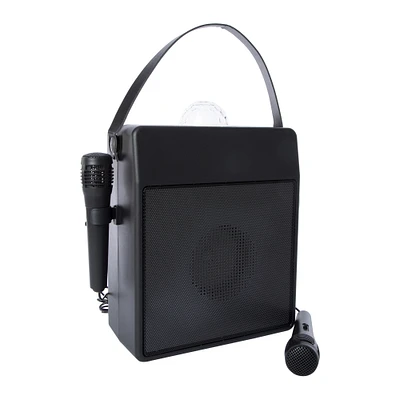LED bluetooth® wireless karaoke speaker with 2 microphones
