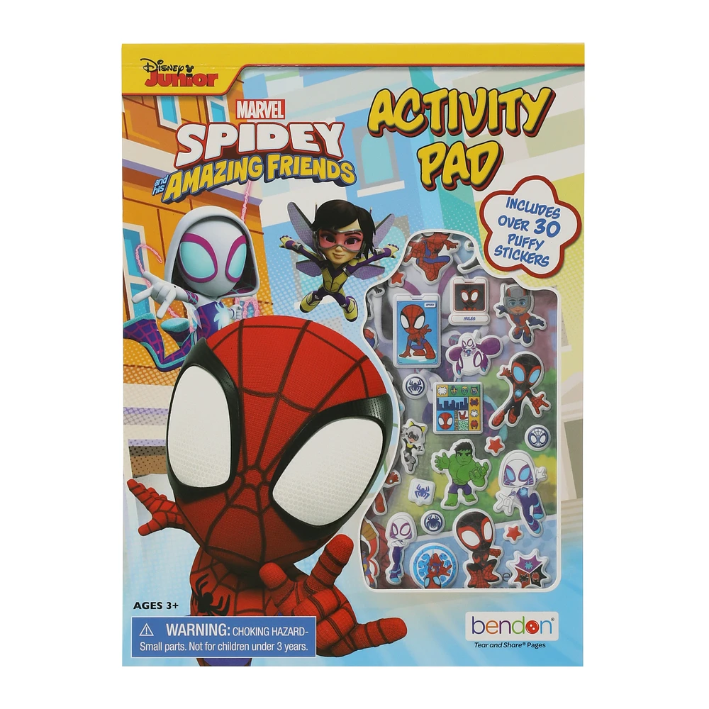 Spidey and His Amazing Friends activity pad with over 30 puffy stickers