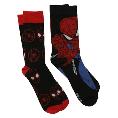 fun socks, graphic socks, crew socks, mens crew socks, Marvel socks, Spider-Man socks