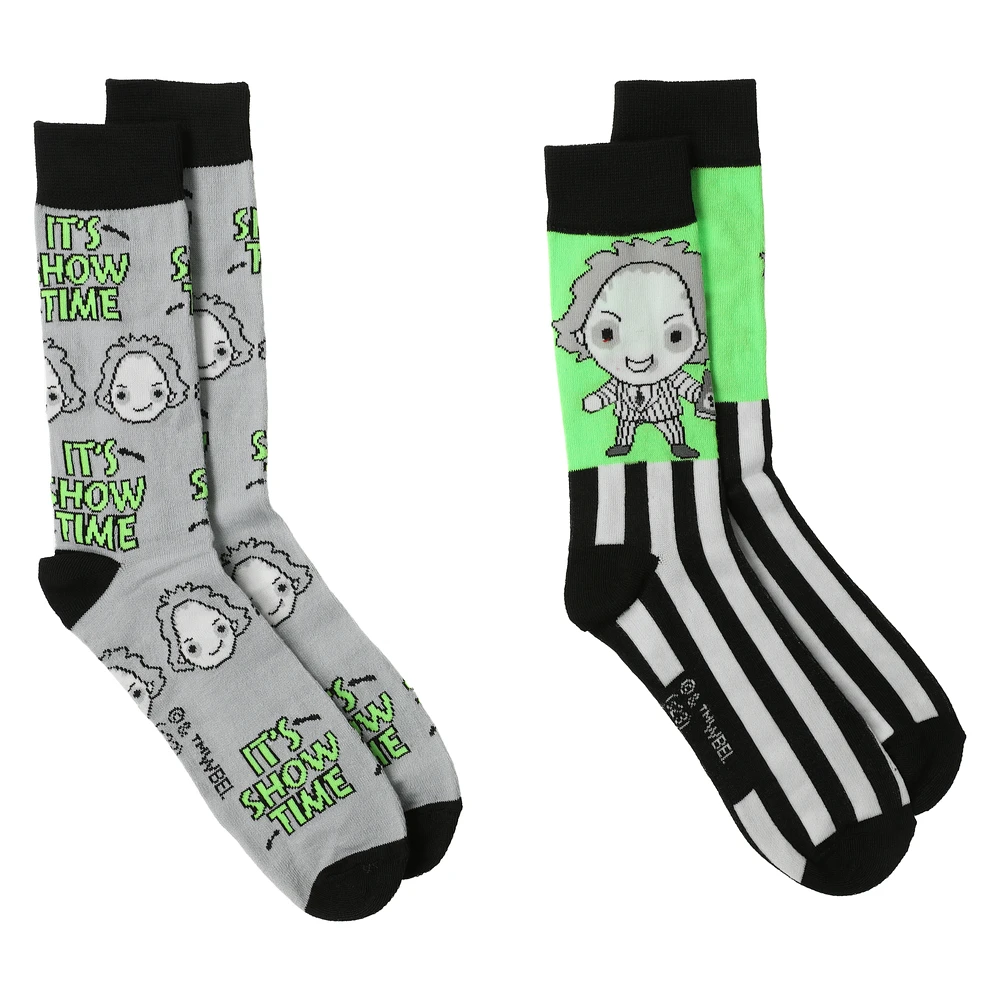 beetlejuice™ mens crew socks 2-pack