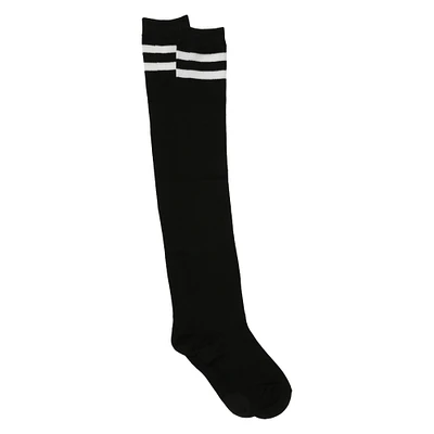ladies striped over-the-knee boot socks