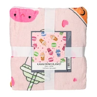 kawaii print plush blanket